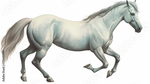 Illustration of a pale minty grey horse from Revelation