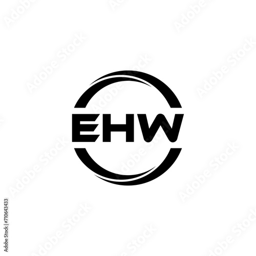EHW letter logo design with white background in illustrator, cube logo, vector logo, modern alphabet font overlap style. calligraphy designs for logo, Poster, Invitation, etc.