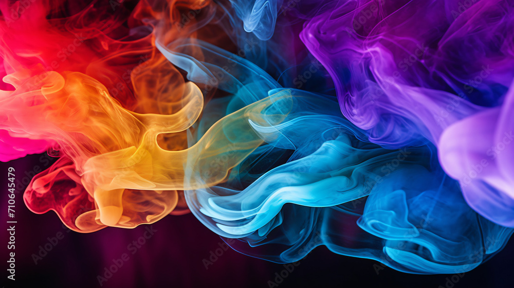 Abstract wave of colorful smoke.
