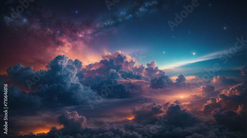 space night sky with cloud and star, abstract background. High quality photo