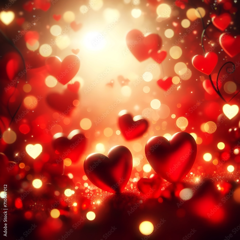 Love hearts bokeh background