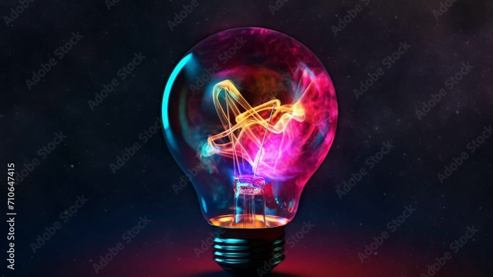 A colorfull bulb with loop animation A colorfull bulb with loop animation