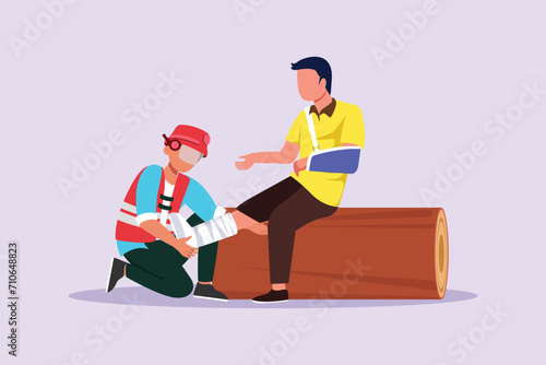 First aid, emergency concept. Colored flat vector illustration isolated.