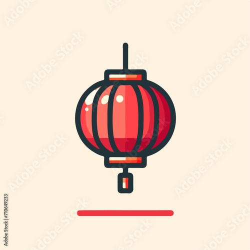 illustration of a Chinese lantern. Simple and minimalist design