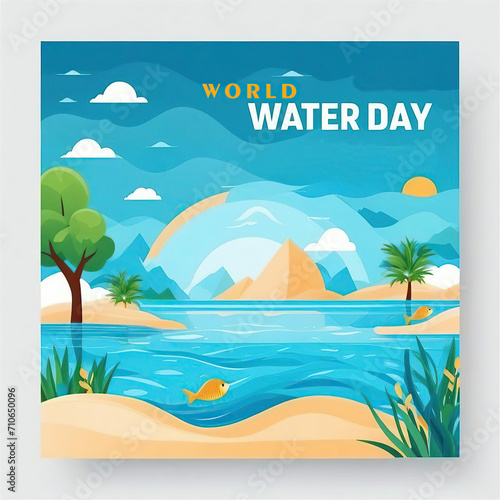 World Water Day banner, poster or flyer template. Vector illustration.