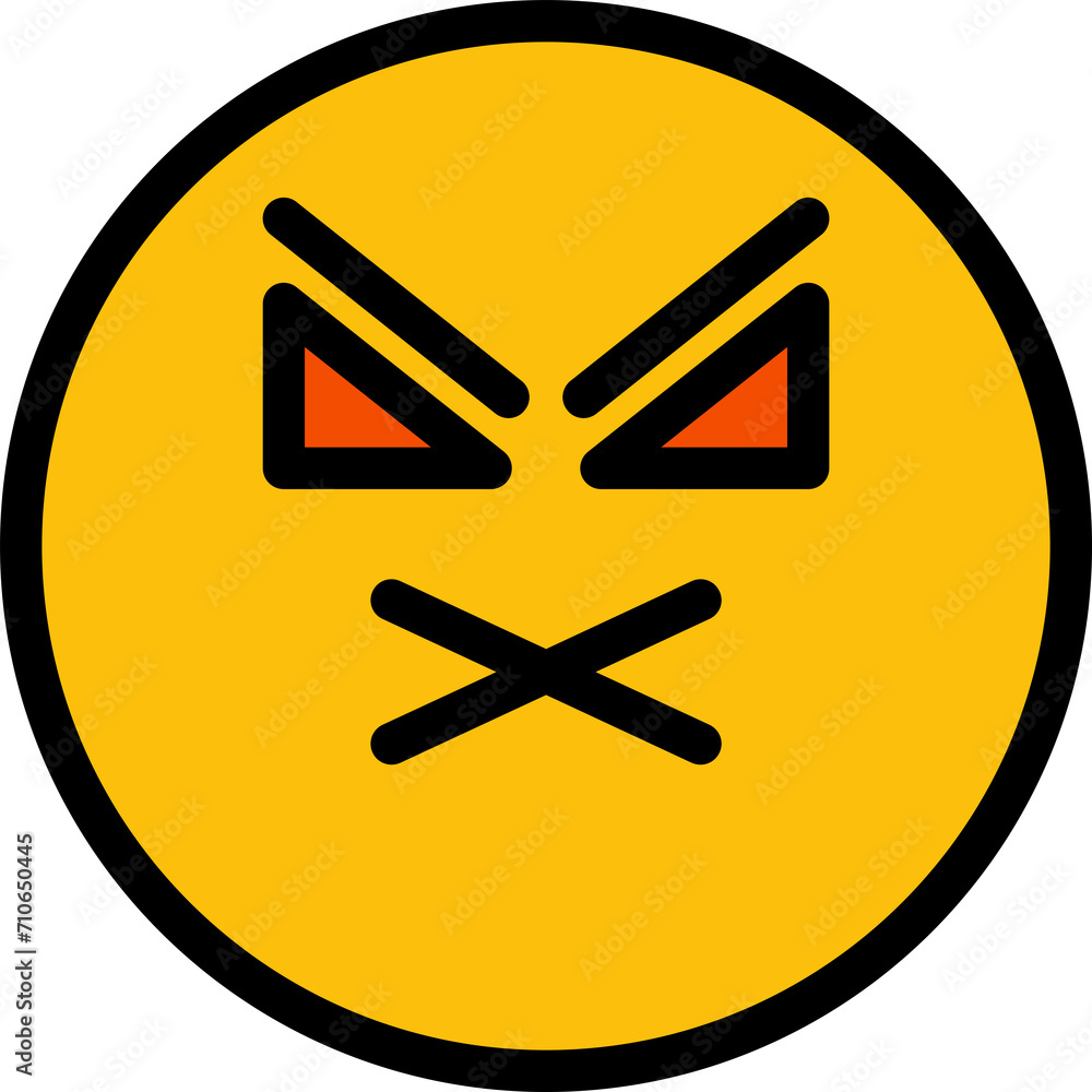 Obraz premium Angry and Mute Face Emoji