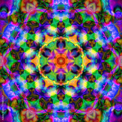 Beautiful illustration. Bright flower. Abstract kaleidoscope pattern. pattern for design. psychedelic background.
