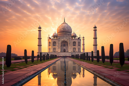 Taj Mahal: Zeitlose Eleganz in marmorierter Pracht photo