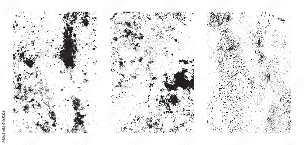 Grunge texture effect set. Distressed overlay rough textured. Abstract vintage monochrome. Black isolated on white background. Graphic design halftone style concept for banner, flyer, etc Grunge texture effect set. Distressed overlay rough textured. Abstract vintage monochrome. Black isolated on white background. Graphic design halftone style concept for banner, flyer, etc