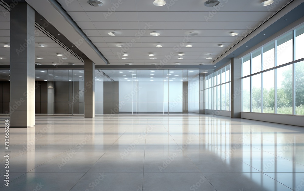 Empty hall in the modern office building