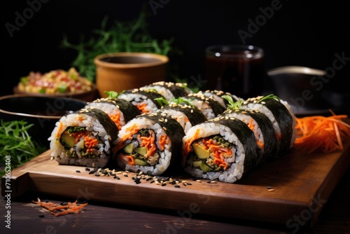 kimbap, korean stuffed rolls, traditional asian food