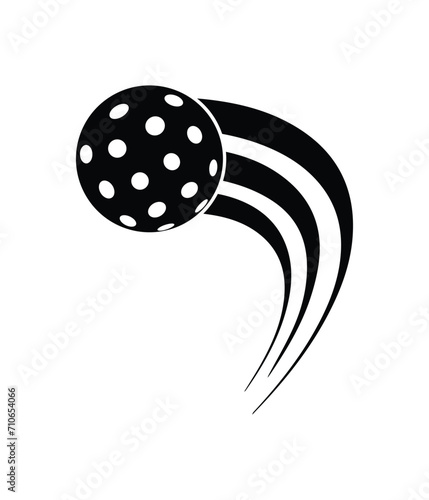 Flying Pickleball Black Vector. You can use it as club logo, banner design etc.