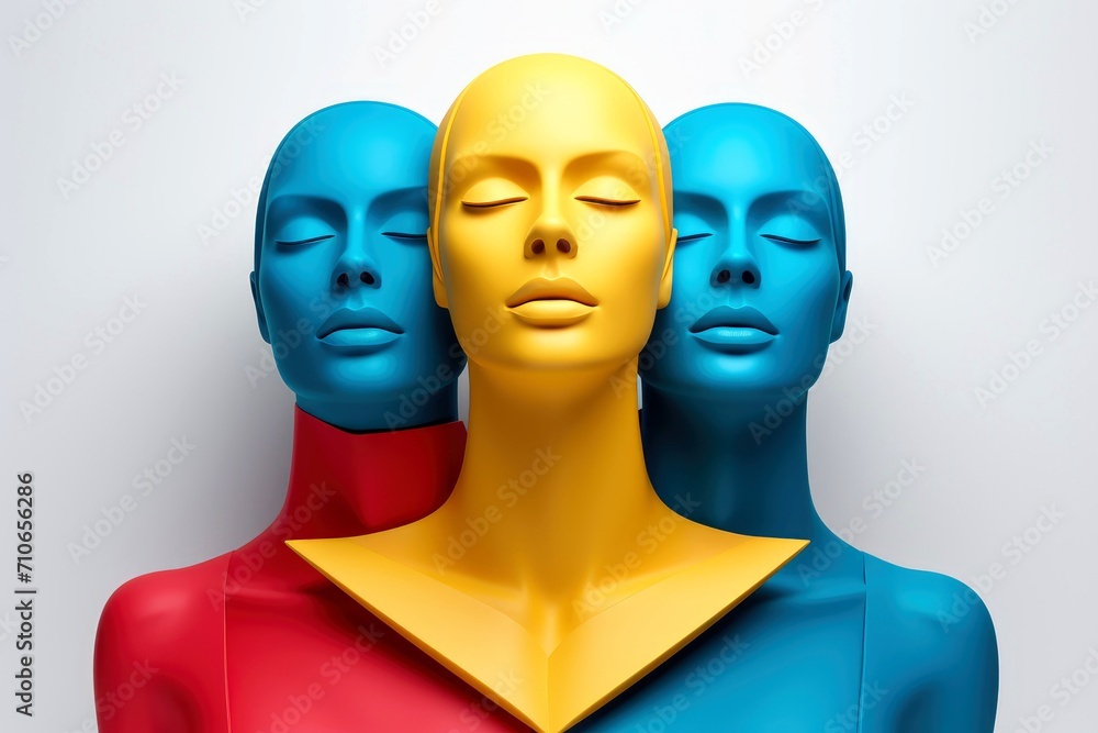 3d abstract human head,face, Psychic waves concept 3d abstract human head,face, Psychic waves concept