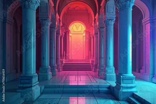 Game background 3d stylish architecture illustration
