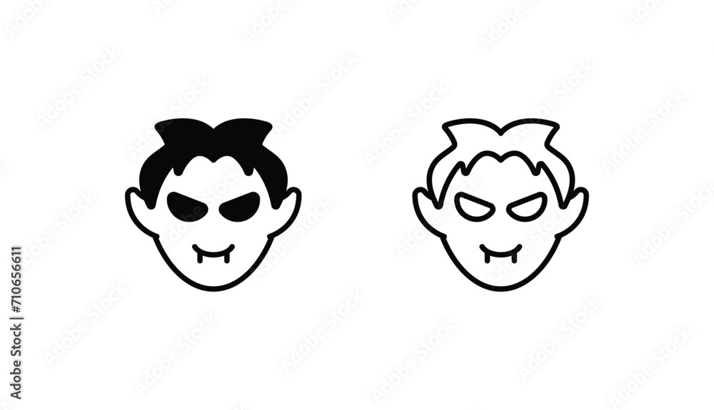 Devil icon design with white background stock illustration