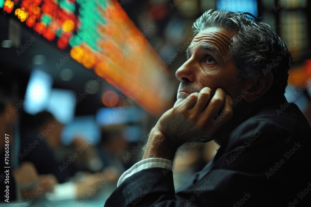 Anxious Broker Observing Stock Market Drop Anxious Broker Observing Stock Market Drop