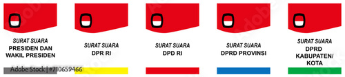 Quadro em tela election ballot paper, voting paper, pemilu 2024, surat suara pemilu