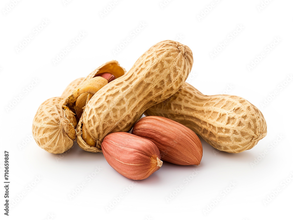 Peanut isolated on white background. Minimalist style. Peanut isolated on white background. Minimalist style.