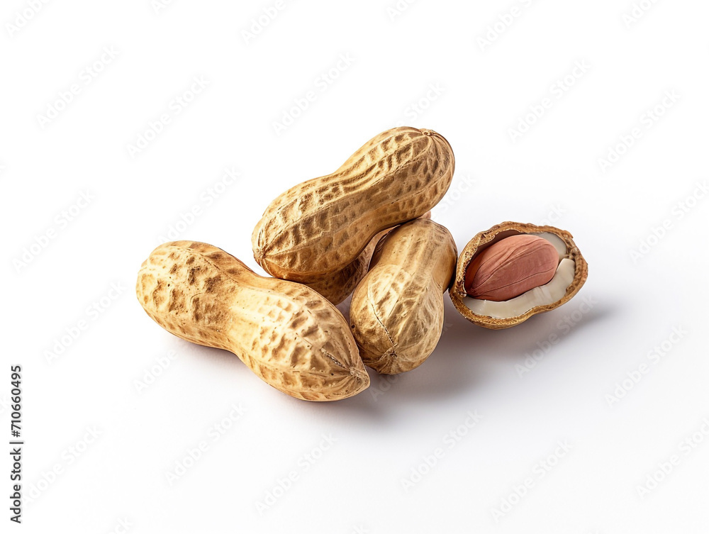 Peanut isolated on white background. Minimalist style. Peanut isolated on white background. Minimalist style.