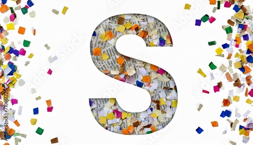 newspaper confetti capital letter s png illustration