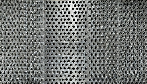 seamless isolated perforated metal catwalk background texture tileable rough grungy silver grey industrial steel pill shaped floor grate grille or mesh repeat pattern 3d rendering illustration