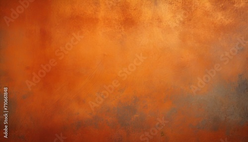 orange copper background texture and grunge warm fall autumn and halloween colors painted with dark grungy border and bright metal wall design illustration © Katherine