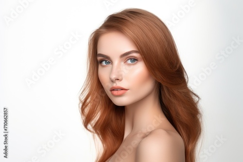 shot of a beautiful young woman posing in front of a white background