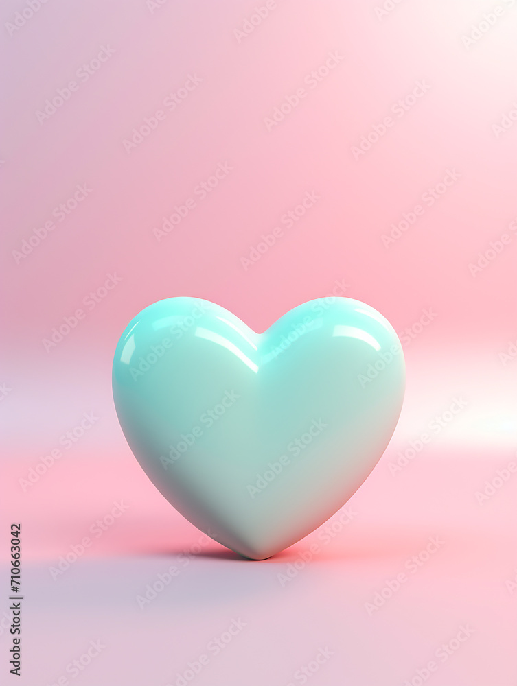 A card with hearts as a symbol of love on Valentine's Day in pastel colors