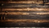old brown wooden boards in a textured horizontal fence wall of a rustic house a viking boat or the surface of a blackened table of wood steampunk wallpaper with background panels illustration
