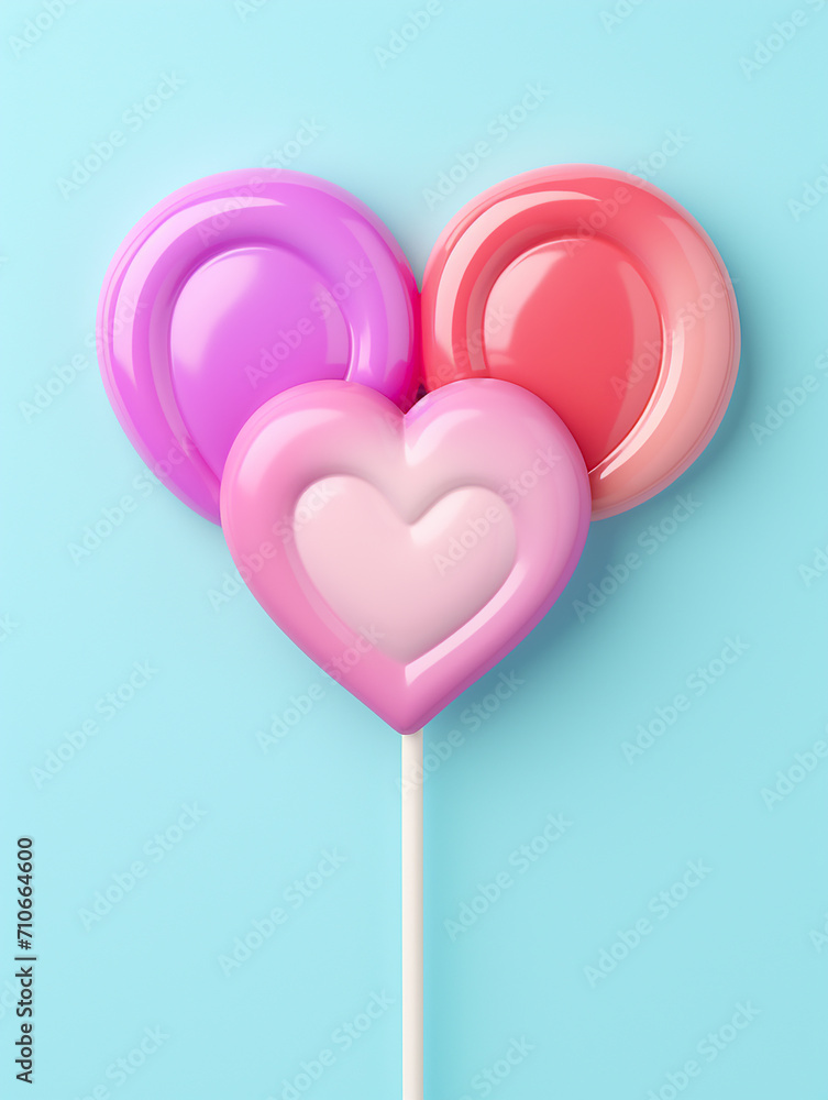 Lollipop heart as a symbol of love on Valentine's Day