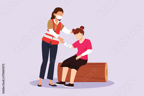 First aid, emergency concept. Colored flat vector illustration isolated.