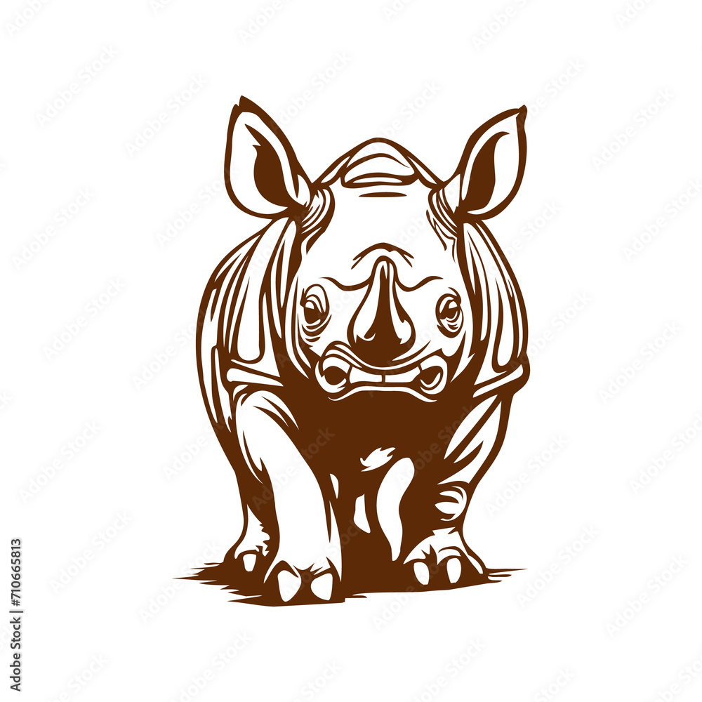 Obraz premium Angry Rhinoceros Illustration