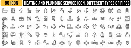 Set icons of plumbing and heating icon