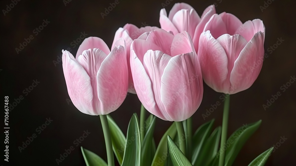 Fototapeta premium pink and white tulips