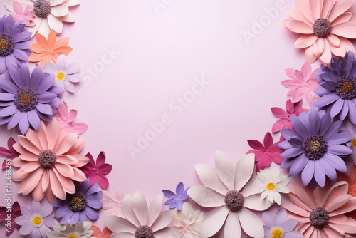 Beautiful flowers on lilac background. Card for Easter  Women s Day  Mother s Day  Valentine s Day with a place for text.
