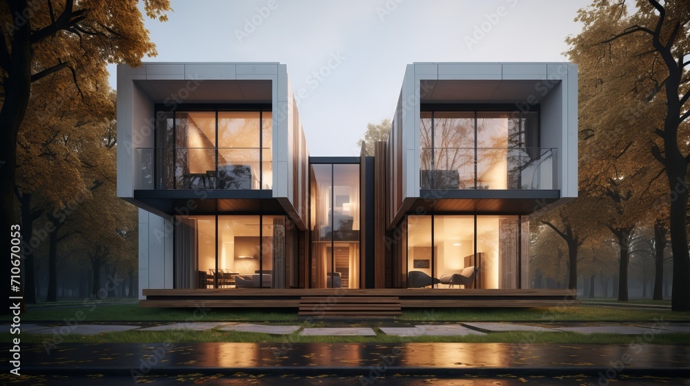 Contemporary modular private townhouses  exquisite residential architecture exterior design