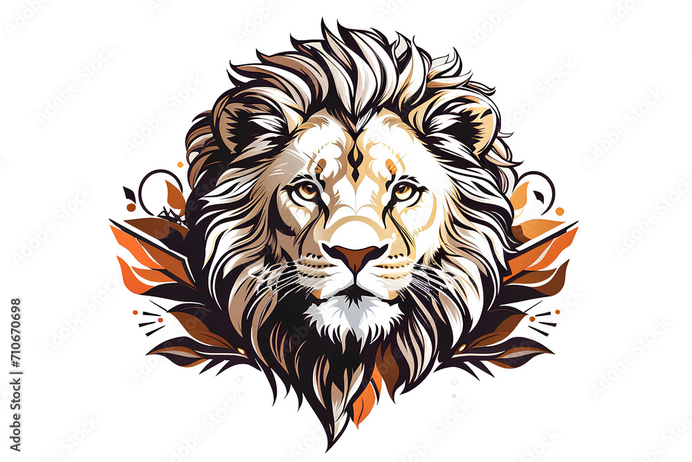 image of a lion's face on a transparent background,  created by ai generated