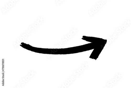 Marked arrow isolated on background. Arrow marker isolated png transparent. arrow mark hand drawn. Arrows icon. Arrow drawn with black marker on white background
