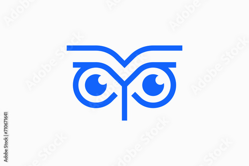 owl and open book Vector Logo Premium