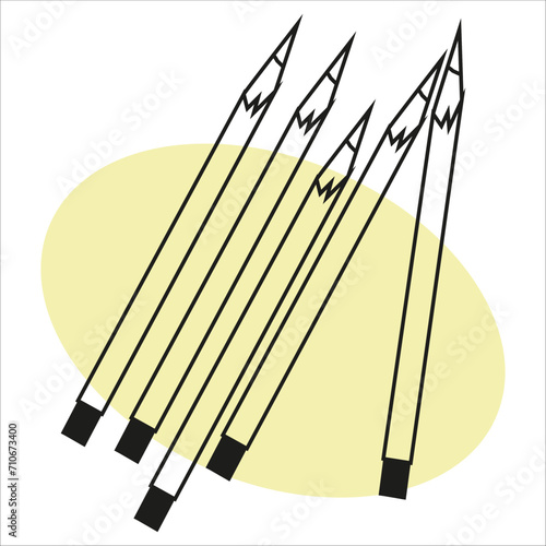 pencils, ballpoint pens, sketch image. vector image, for stickers, posts