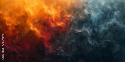Abstract fiery and cool toned clouds background for creative use