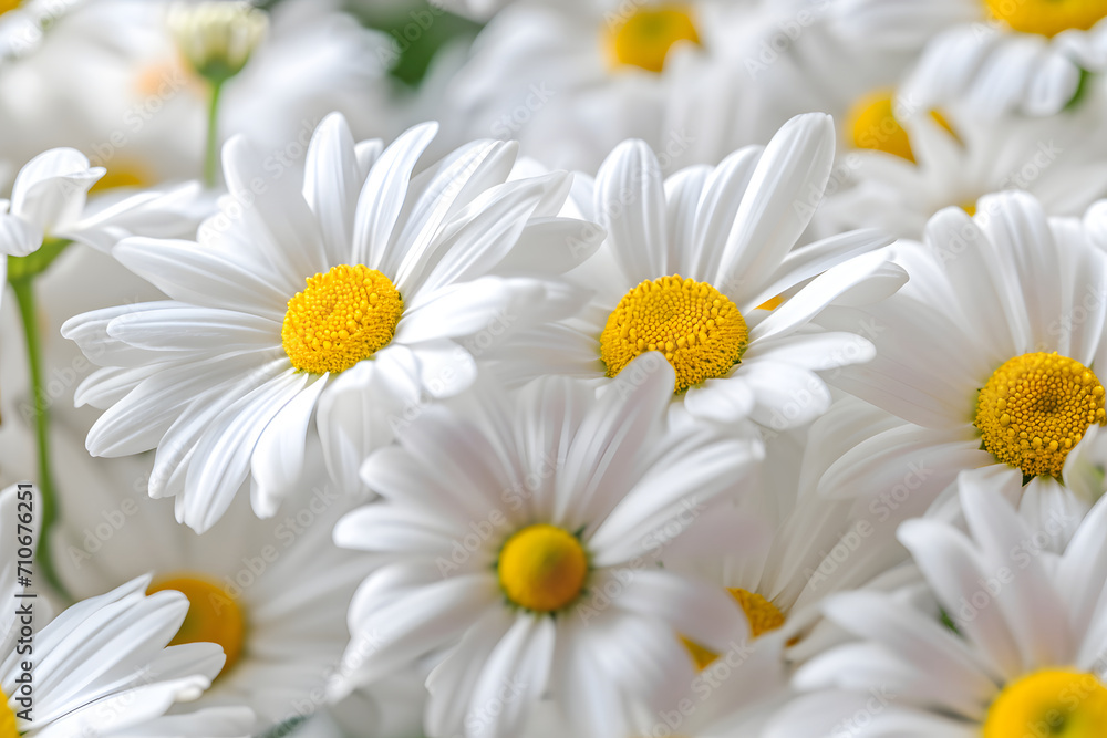 Fototapeta premium Daisy pattern blossom white flower, nature texture