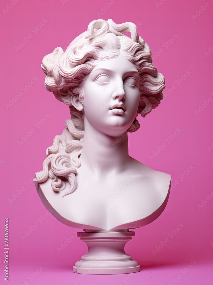 White sculpture head bust of ancient Greek Goodness