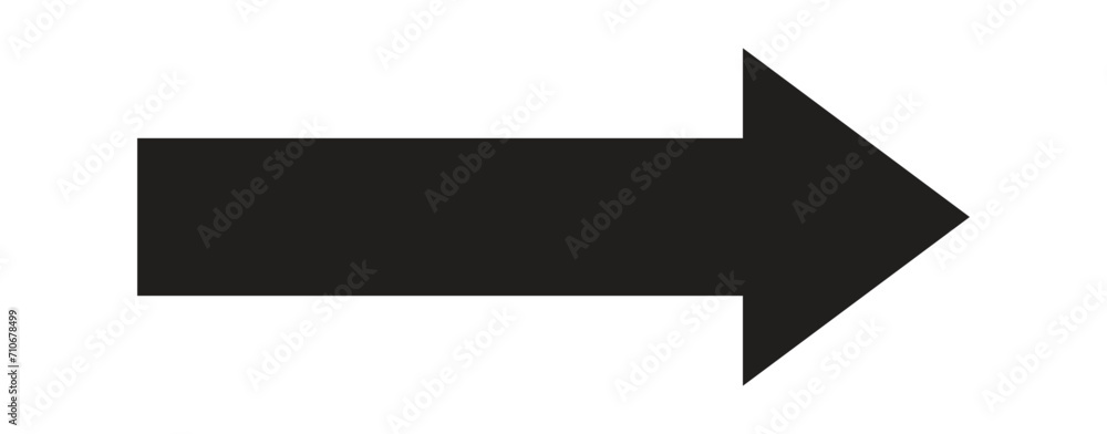 Black large forward or right pointing solid long arrow icon sketched as vector symbol Black large forward or right pointing solid long arrow icon sketched as vector symbol