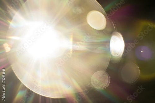 Lens flare  Shining sun glare rays. Background Generative AI