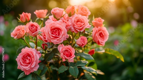 pink roses in garden