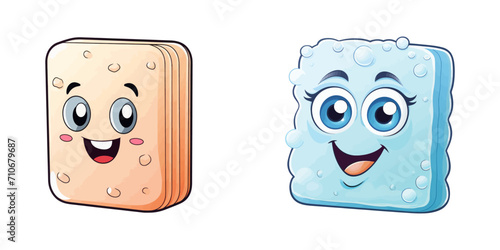 Cute soap bar. Cartoon vector illustration