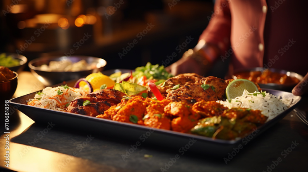 Assorted indian food on restaurant table. Indian cuisine Assorted indian food on restaurant table. Indian cuisine