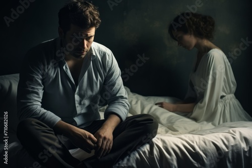 Troubled Couple: A Moment of Tension and Distance