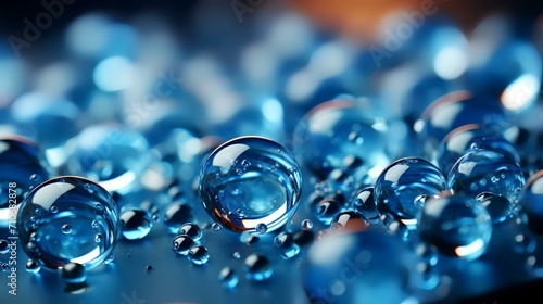 A Close-Up of a Blue Background with Lots of Bubbles